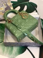 ABCDior Calf Patent Leather Rattan Check Handbag Size:20 x 16.5 x 8cm - Image 3