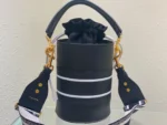 Black Cowhide Bucket Bag Size: 22cmx16cm. - Image 5