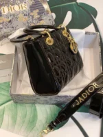 ABCDior Calf Patent Leather Rattan Tote Size: 20 x 16.5 x 8cm - Image 8
