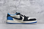 ▪🐼权威实拍💯#AJ36860
新货🚀#Travis Scott x Fragment Design x Air Jordan 1 Low OG SP AJ1 古驰联名 蓝黑花勾 低帮文化休闲板鞋 XS2024-037
#多方联名合作融合了Travis Scott 独特的音乐风格，藤原浩个性的设计风格以及Jordan品牌的经典元素 使其成为一双具有独特身份和价值的鞋子 清新而立体的外观加上联名标识更突出了其独特身份 这种配色方案显示出活力和时尚感 在视觉上引人注目  鞋身的质感和细腻的细节处理使其显得高端而格调十足  这款“倒钩”联名是设计与创意完美结合  融合多方的个性风格是一款备受瞩目的潮流鞋款
尺码：36 36.5 37.5 38 38.5 39 40 40.5 41 42 42.5 43 44 44.5 45 9.E5 - Image 3