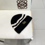 Dior迪奥小众条纹秋冬保暖毛线帽女2025新款显脸小撞色针织帽时尚冷帽 - Image 4