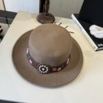 💰Gucci new wool top hat, flat top hat, made of 100% wool fabric 🦙%， Head circumference 57cm - Image 3