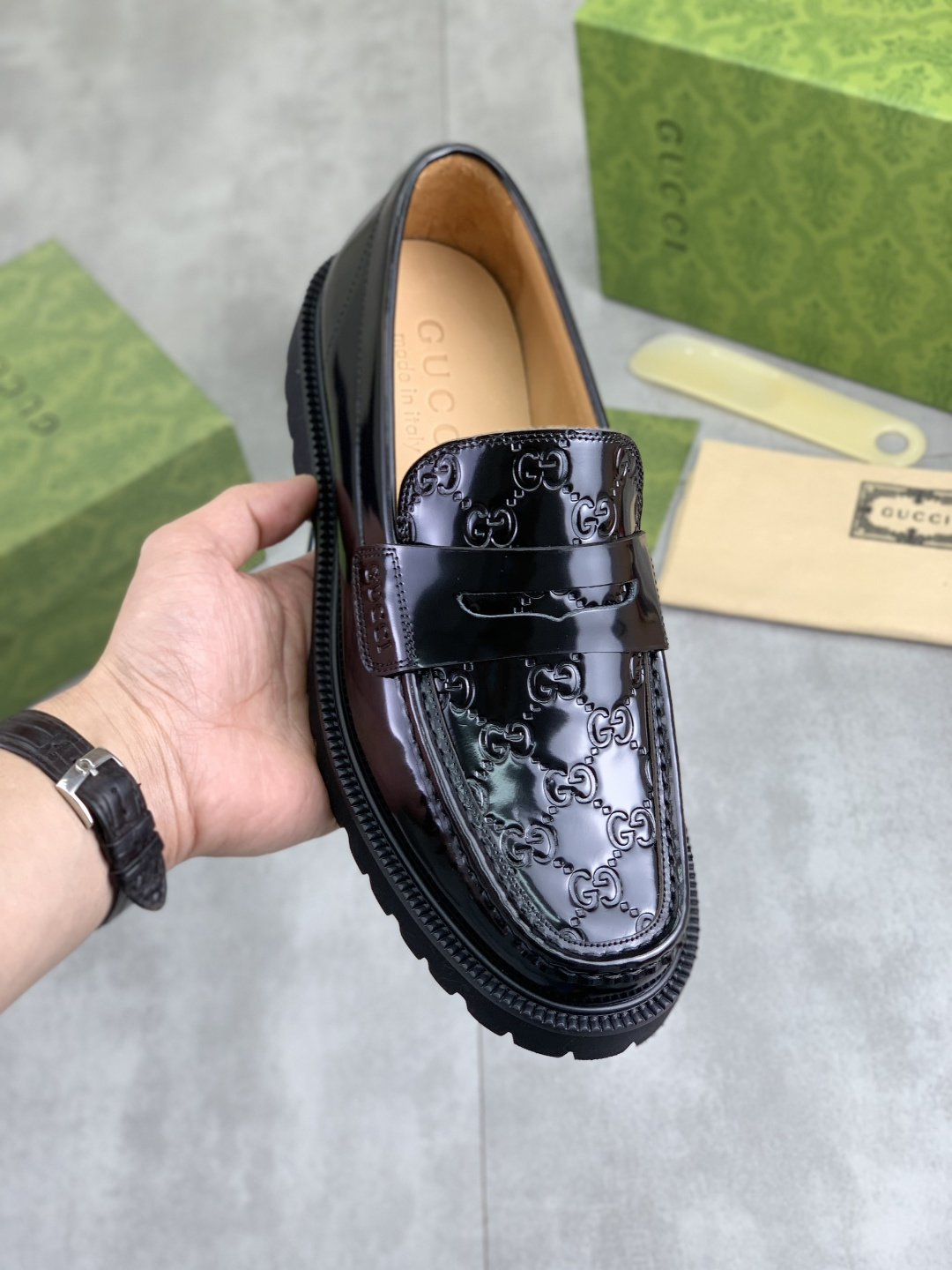 Gucci leather shoes, loafers