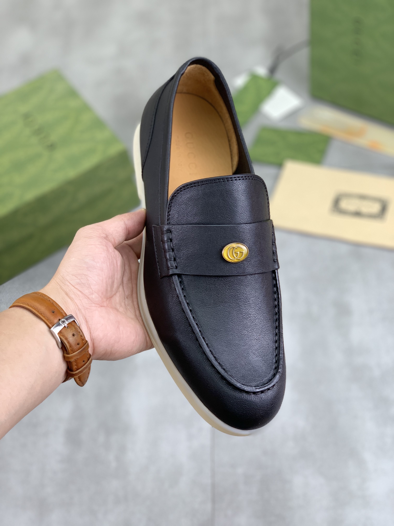 Gucci leather shoes, loafers