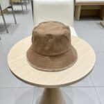 LOEWE罗意威拼色格纹渔夫帽子遮阳帽女防晒可折叠户外出游百搭显脸小盆帽