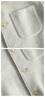 🆕- This woolen coat brings out the classic style with contemporary poetryWhen 72.1% sheep wool meets 27.9% polyester fiber, it weaves not only fabric, but also gentle armor that can withstand the test of time. The fleece surface has a fine luster, like a beach smoothed by the sea breeze. The light sand color will give off a warm luster like oatmeal Congee in the sun, and it will show the calm texture of gypsum sculpture in cloudy days.The arrangement of six buttons hides a thought-provoking rhythm - the four large buttons on the collar sound like piano accents, and the two small buttons on the hem sound like a light finish. This staggered design gives the placket a sense of rhythm amidst its regularity. The curve of the lapel is cut perfectly, which not only fits the collar shape of the shirt perfectly, but also outlines a graceful line when lifted in the wind.The round bottom patch pocket on the left chest is exquisitely crafted, with a curved bottom that makes the intervention posture more ergonomic. The slanted pockets on both sides have enough capacity to store hands, and the natural warmth of wool keeps fingertips warm even in cold winds. The most wonderful feature is the asymmetrical design of the cuffs - the outer knitted thread is windproof and warm, while the inner fabric continues the overall texture. The splicing details exposed when lifting the hand add a touch of fun.The one-piece cut on the back fully showcases the drape of the woolen fabric, and the hem forms smooth waves as you walk. The wine red lining inside is like a secret hidden in a suit, and the bright colors that catch a glimpse every time you take off are a small sense of ceremony unique to the wearer. The dual pocket design added to the side is both practical and considerate, allowing the phone and key to be placed separately without colliding with each other in the pocket.This jacket embodies the contemporary language of classic items, featuring a sturdy frame supported by polyester fibers, a soft and comfortable fit with plush wool, and asymmetrical cuffs for attention to detail. When others are still struggling with matching, this light sand colored jacket has already become the most sensible member in the wardrobe, easy to handle whether paired with jeans or trousers. In today's fast-paced fashion world, a wool jacket that can accompany you for many years but becomes even more flavorful is the true wardrobe cornerstone worth investing in.Color: Light Sand174-140 upper body size LSize: M-XXXL (48-56)Item number: FXHK8621M size bust circumference 114 shoulder width 47.8 sleeve length 60 garment length 62.5L size bust circumference 118 shoulder width 49 sleeve length 61.5 clothing length 64XL chest circumference 122 shoulder width 50.2 sleeve length 63 garment length 65.5XXL bust circumference 126 shoulder width 51.4 sleeve length 63.5 garment length 66.5XXXL bust circumference 130 shoulder width 52.6 sleeve length 64 garment length 67.5 - Image 8