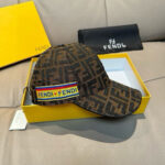Comes with a box bag and Fendi's new original baseball cap, featuring a double F jacquard pattern. It is a hot selling item at the counter and has an excellent reputation for its retro double F jacquard pattern. The 1:1 mold is customized with the original jacquard sail fabric and top layer cowhide, making it lightweight and breathable! Excellent quality, basic head circumference of 56, adjustable patch, must buy item as shown in the picture! - Image 2