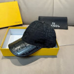 Comes with a box bag, Fendi's new original single baseball cap, double F-flower patchwork leather, full of retro charm, 1:1 mold customization, original canvas material+top layer cowhide, pure cotton lining, lightweight and breathable! Excellent quality, basic head circumference of 56, adjustable patch. - Image 2