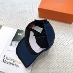 💰新款出货 HERMÈS (爱马仕)最新款原单棒球帽，拼色H，正品开模订制，原版透气帆布面料+原厂精钢调节扣，做工细致，时尚帅气质量超赞！ - Image 4
