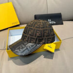 Comes with a box bag, Fendi's new original single baseball cap, double F-flower patchwork leather, full of retro charm, 1:1 mold customization, original canvas material+top layer cowhide, pure cotton lining, lightweight and breathable! Excellent quality, basic head circumference of 56, adjustable patch. - Image 3