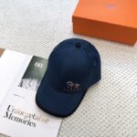 💰新款出货 HERMÈS (爱马仕)最新款原单棒球帽，拼色H，正品开模订制，原版透气帆布面料+原厂精钢调节扣，做工细致，时尚帅气质量超赞！ - Image 6