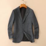 Zegna's new men's wool suit jacket for autumn and winter 2025 is made to high standards with top-notch ready to wear clothing. It is custom-made in Italy with wool fabric, which has a delicate and soft touch. The upper body is firm and stylish, with a natural and comfortable texture. The continuity of the fabric is excellent, and the upper body effect is superb, controlling any body shape. The overall brand is decorated with Thousand Bird Grid craftsmanship, exuding a strong sense of luxury. The design of two buttons, atmospheric and perfect ready to wear cut, stands out in terms of styling effect, and is a must-have for urban early autumn casual matching. Size: M-4XL slim fit 178 135 L slim fit maximum weight 190 pounds - Image 3