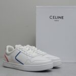 𝐂𝐄𝐋𝐈𝐍𝐄 思琳𝟐𝟎𝟐𝟑/𝐒𝐒新款撞色条纹小白鞋  继Celine熊猫鞋成为很多男生的最爱之后 🔥火爆推出新的配色版型 整体设计简约和经典配色 标志性CELINE 凯旋门镂空LOGO压纹绑带搭配活力色彩 许魏洲、梁靖康自在演绎，定格活力韵律 Size：女码35-40 男码39-44M - Image 2
