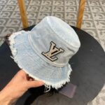 LouiVuittonLV 专柜新款路易威登牛仔流苏边渔夫帽，简单大方 男女通用遮阳帽 - Image 6