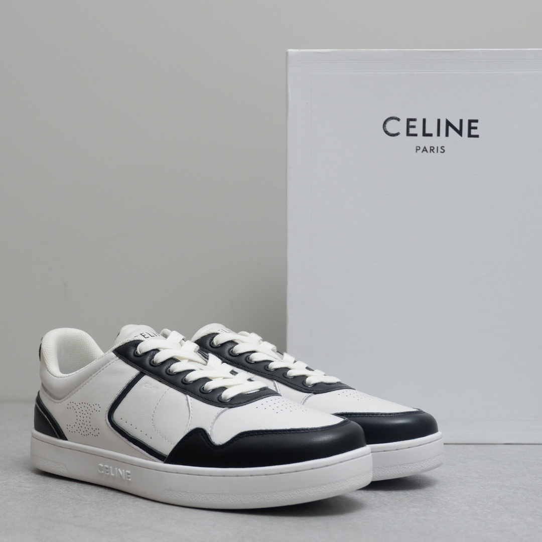 𝐂𝐄𝐋𝐈𝐍𝐄 思琳𝟐𝟎𝟐𝟑/𝐒𝐒新款撞色条纹小白鞋  继Celine熊猫鞋成为很多男生的最爱之后 🔥火爆推出新的配色版型 整体设计简约和经典配色 标志性CELINE 凯旋门镂空LOGO压纹绑带搭配活力色彩 许魏洲、梁靖康自在演绎，定格活力韵律 Size：女码35-40 男码39-44M
