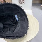 💰rada普拉达粗纺小香盆帽秋冬女士帽子黑色流苏粗纺花呢毛边渔夫帽 - Image 9