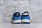 ▪🐼权威实拍💯#AJ36860
新货🚀#Travis Scott x Fragment Design x Air Jordan 1 Low OG SP AJ1 古驰联名 蓝黑花勾 低帮文化休闲板鞋 XS2024-037
#多方联名合作融合了Travis Scott 独特的音乐风格，藤原浩个性的设计风格以及Jordan品牌的经典元素 使其成为一双具有独特身份和价值的鞋子 清新而立体的外观加上联名标识更突出了其独特身份 这种配色方案显示出活力和时尚感 在视觉上引人注目  鞋身的质感和细腻的细节处理使其显得高端而格调十足  这款“倒钩”联名是设计与创意完美结合  融合多方的个性风格是一款备受瞩目的潮流鞋款
尺码：36 36.5 37.5 38 38.5 39 40 40.5 41 42 42.5 43 44 44.5 45 9.E5 - Image 5