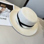 💰 whiteGucci new wool top hat, flat top hat, made of 100% wool fabric 🦙%， Head circumference 57cm - Image 3