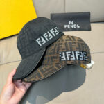 Comes with a box bag and Fendi's new original baseball cap, featuring a double F jacquard pattern. It is a hot selling item at the counter and has an excellent reputation for its retro double F jacquard pattern. The 1:1 mold is customized with the original jacquard sail fabric and top layer cowhide, making it lightweight and breathable! Excellent quality, basic head circumference of 56, adjustable patch, must buy item as shown in the picture! - Image 9