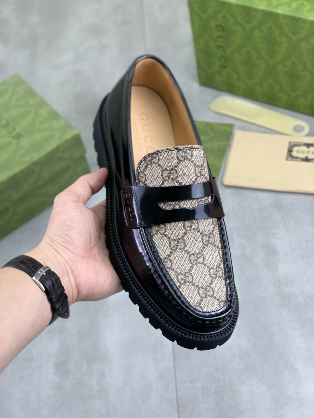 Gucci leather shoes, loafers