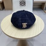 Burberry (Burberry's new high-quality checkered beret, painter's hat, British octagonal hat, men's and women's autumn and winter casual versatile beret hat)