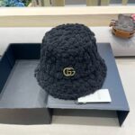 Gucci渔夫帽女秋冬季韩版大头围毛绒保暖护耳帽显脸小防风水桶盆帽 - Image 3