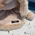 Fendi Fendl 2025 New Knitted Hat Women's Winter Cute Woolen Ball Hoodie Warm and Velvet Ear Protection Hoodie Lei Feng Hat - Image 7