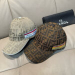 Comes with a box bag and Fendi's new original baseball cap, featuring a double F jacquard pattern. It is a hot selling item at the counter and has an excellent reputation for its retro double F jacquard pattern. The 1:1 mold is customized with the original jacquard sail fabric and top layer cowhide, making it lightweight and breathable! Excellent quality, basic head circumference of 56, adjustable patch, must buy item as shown in the picture! - Image 9