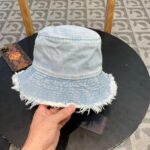 LouiVuittonLV 专柜新款路易威登牛仔流苏边渔夫帽，简单大方 男女通用遮阳帽 - Image 3