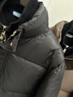 PRADA 2025 new down jacket, original version customized development hardware accessories, all details are fully handled in place! The upper body effect of the design is amazing! Versatile, fashionable and handsome! The original memory silk fabric at the counter has a stylish texture, providing warmth and rejecting bloating! The upper body is amazing. Size: M-3XL - Image 4