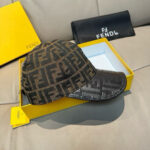 Comes with a box bag, Fendi's new original single baseball cap, double F-flower patchwork leather, full of retro charm, 1:1 mold customization, original canvas material+top layer cowhide, pure cotton lining, lightweight and breathable! Excellent quality, basic head circumference of 56, adjustable patch. - Image 4
