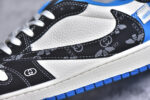▪细节鉴定
Travis Scott x Fragment Design x Air Jordan 1 Low OG SP AJ1 古驰联名 蓝黑花勾 低帮文化休闲板鞋 - Image 3