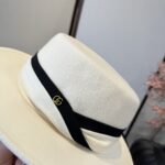 💰 whiteGucci new wool top hat, flat top hat, made of 100% wool fabric 🦙%， Head circumference 57cm - Image 7