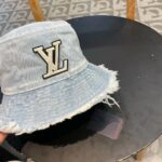 LouiVuittonLV 专柜新款路易威登牛仔流苏边渔夫帽，简单大方 男女通用遮阳帽 - Image 4