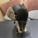 Gucci Gucci Leather Flying Hat Men's Autumn and Winter Warm Lei Feng Hat with Thick Velvet Ear Protection Hat Men's Cycling Cold Hat Trend - Image 8