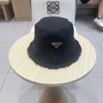 💰rada普拉达粗纺小香盆帽秋冬女士帽子黑色流苏粗纺花呢毛边渔夫帽 - Image 2
