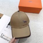 💰新款出货 HERMÈS (爱马仕)最新款原单棒球帽，拼色H，正品开模订制，原版透气帆布面料+原厂精钢调节扣，做工细致，时尚帅气质量超赞！ - Image 2