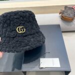 Gucci渔夫帽女秋冬季韩版大头围毛绒保暖护耳帽显脸小防风水桶盆帽 - Image 6