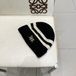 Dior迪奥小众条纹秋冬保暖毛线帽女2025新款显脸小撞色针织帽时尚冷帽 - Image 3