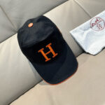 配盒子布袋，HERMÈS (爱马仕)原单棒球帽，经典H，正品开模订制，原版透气帆布面料+头层牛皮，原厂精钢调节扣，做工细致，时尚帅气质量超赞！ - Image 2