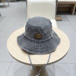 Gucci古奇美式复古西部牛仔渔夫帽女2025新款大头围遮阳帽防晒户外登山帽
