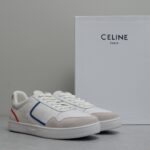 𝐂𝐄𝐋𝐈𝐍𝐄 思琳𝟐𝟎𝟐𝟑/𝐒𝐒新款撞色条纹小白鞋  继Celine熊猫鞋成为很多男生的最爱之后 🔥火爆推出新的配色版型 整体设计简约和经典配色 标志性CELINE 凯旋门镂空LOGO压纹绑带搭配活力色彩 许魏洲、梁靖康自在演绎，定格活力韵律 Size：女码35-40 男码39-44M - Image 2
