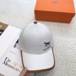 💰新款出货 HERMÈS (爱马仕)最新款原单棒球帽，拼色H，正品开模订制，原版透气帆布面料+原厂精钢调节扣，做工细致，时尚帅气质量超赞！ - Image 2