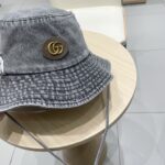 Gucci古奇美式复古西部牛仔渔夫帽女2025新款大头围遮阳帽防晒户外登山帽 - Image 4