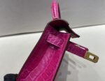 mini Kelly二代 金扣 （Gold）鳄鱼🐊美洲Alligator  J5天方夜谭紫rose Sheherazade 顶级纯手工 现货 - Image 7