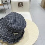 💰rada普拉达百搭条纹格子显瘦遮阳渔夫帽帽子女春秋花边可爱网红渔夫帽平顶盆帽 - Image 6