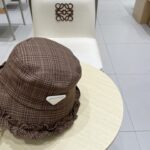 💰rada普拉达百搭条纹格子显瘦遮阳渔夫帽帽子女春秋花边可爱网红渔夫帽平顶盆帽 - Image 6