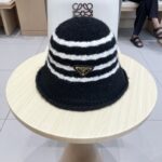 💰rada普拉达2025新款条纹针织渔夫帽女秋冬季日系复古百搭显脸小毛线帽大头围水桶帽子 - Image 2