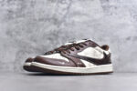 ▪🐼权威实拍💯#SJ36860
新货🚀# Travis Scott x Fragment Design x Air Jordan 1 Low OG SP AJ1 MLB联名 栗色 低帮文化休闲板鞋 XS2024-014
#多方联名合作融合了Travis Scott 独特的音乐风格，藤原浩个性的设计风格以及Jordan品牌的经典元素 使其成为一双具有独特身份和价值的鞋子 清新而立体的外观加上联名标识更突出了其独特身份 这种配色方案显示出活力和时尚感 在视觉上引人注目  鞋身的质感和细腻的细节处理使其显得高端而格调十足  这款“倒钩”联名是设计与创意完美结合  融合多方的个性风格是一款备受瞩目的潮流鞋款
尺码：36 36.5 37.5 38 38.5 39 40 40.5 41 42 42.5 43 44 44.5 45 9.E5 - Image 2