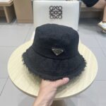 💰rada普拉达粗纺小香盆帽秋冬女士帽子黑色流苏粗纺花呢毛边渔夫帽 - Image 8
